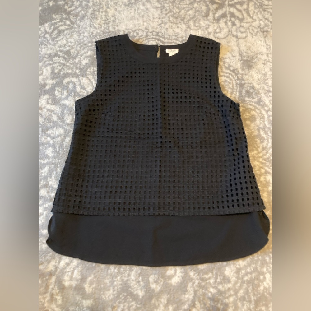 J. Crew Black Eyelet Blouse